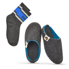 Set Papuče Outback Charcoal & Turquoise + PONOŽKY