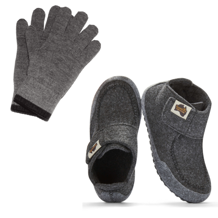 Zimní set Quokka + Merino rukavice Charcoal & Grey