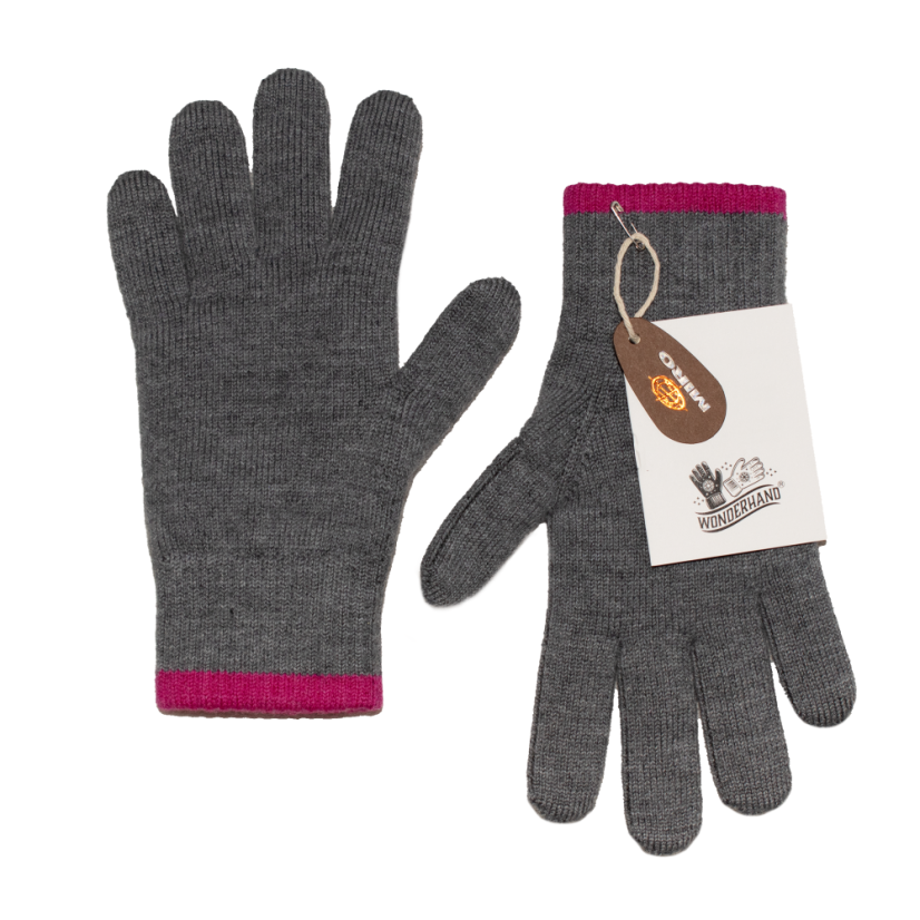 Merino rukavice Grey/Pink