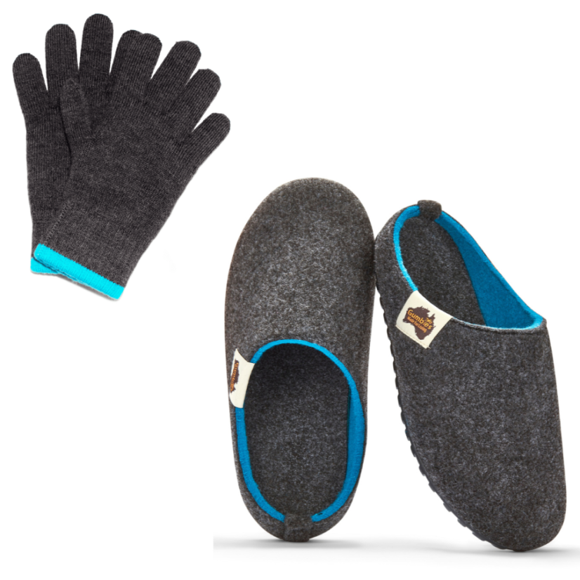 Zimný set Outback + Merino rukavice Grey & Turquoise