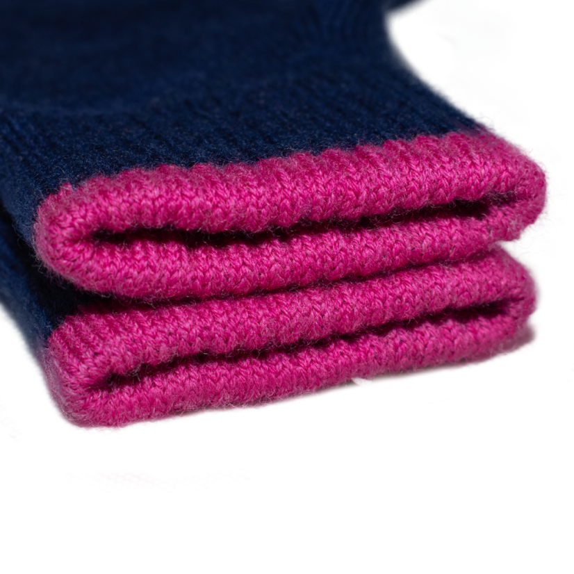 Zimní set Outback + Merino rukavice Navy & Pink