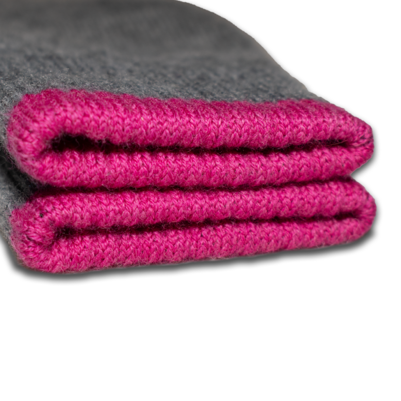 Merino rukavice Grey/Pink