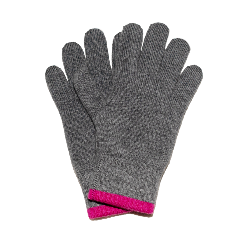 Merino rukavice Grey/Pink