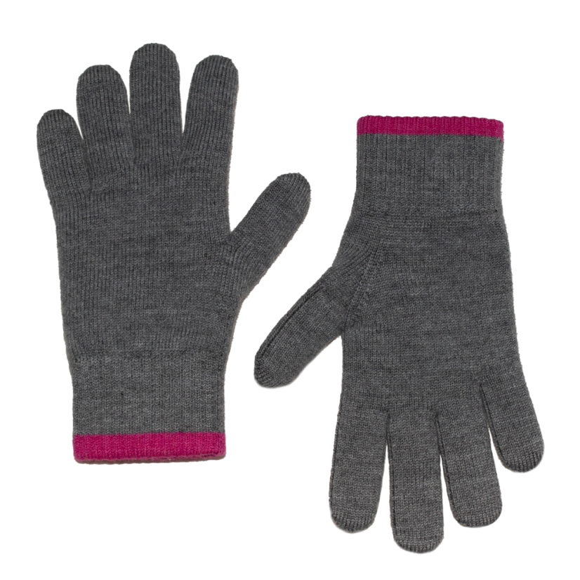 Merino rukavice Grey/Pink