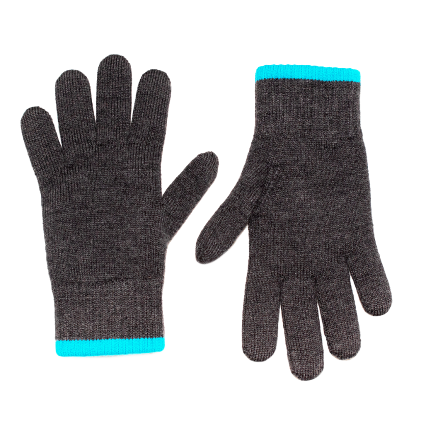 Zimní set Outback + Merino rukavice Grey & Turquoise