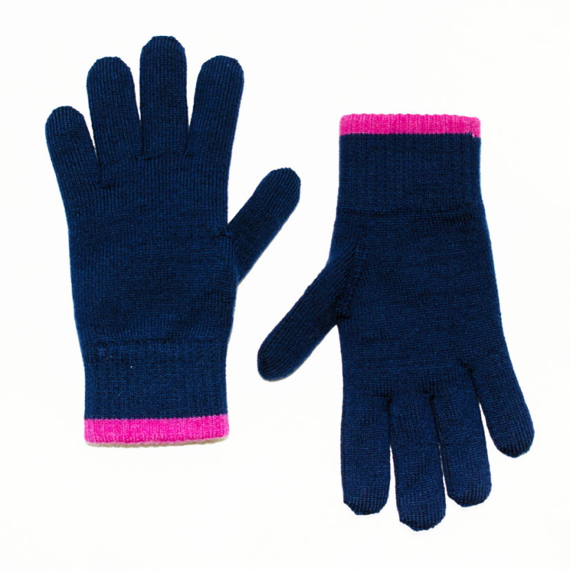 Zimní set Outback + Merino rukavice Navy & Pink