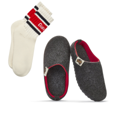 Set Bačkory Outback Charcoal Red + PONOŽKY