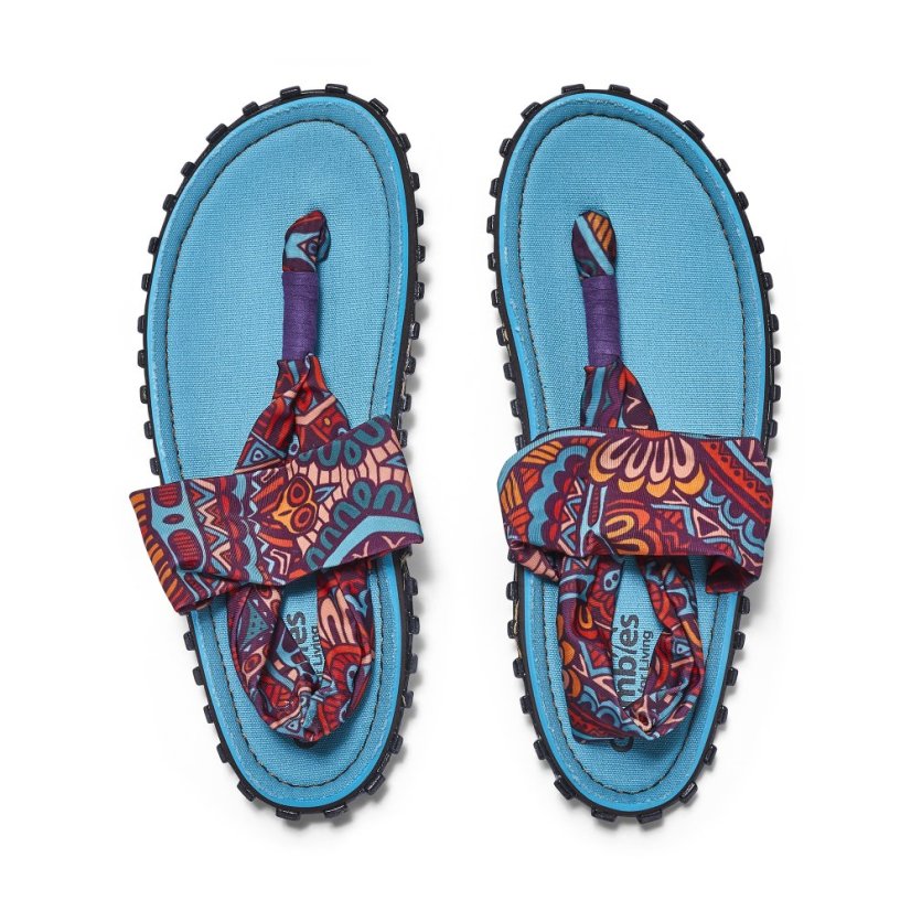 Sandály Slingback Turquoise Vintage