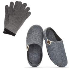 Zimní set Outback + Merino rukavice Grey & Black