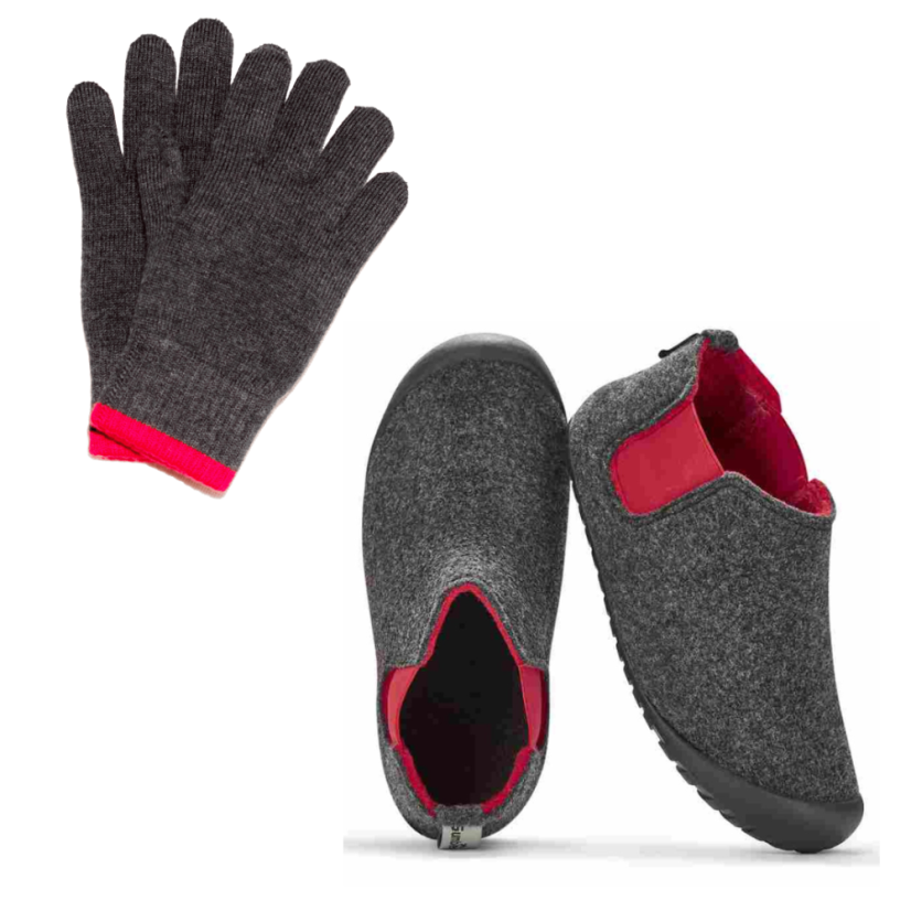 Zimní set Brumby + Merino rukavice Grey & Red