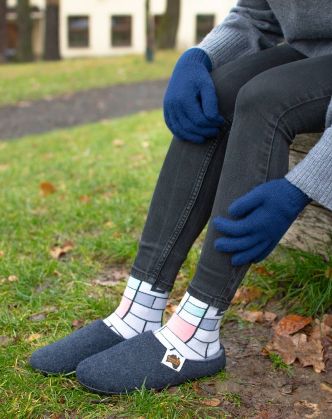 Zimný set Outback + Merino rukavice Navy & Grey