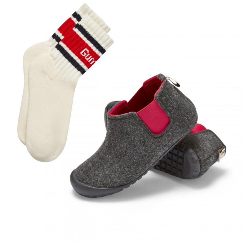 Set Boty Brumby Charcoal & Red + PONOŽKY