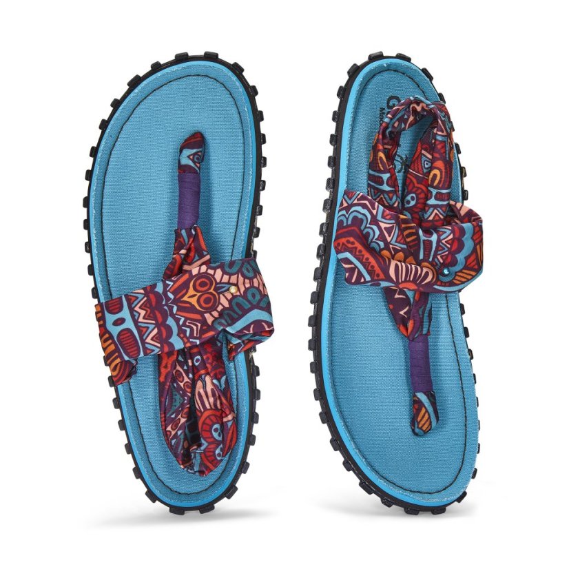 Sandály Slingback Turquoise Vintage