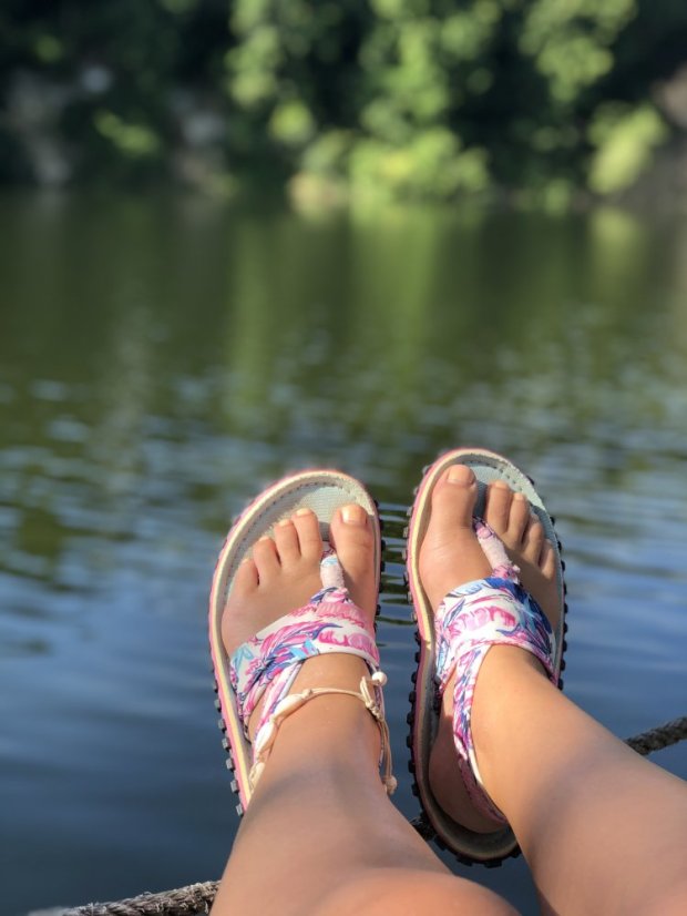 Sandály Slingback Mint & Pink